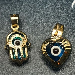 10k Yellow Gold Evil Eye Pendants